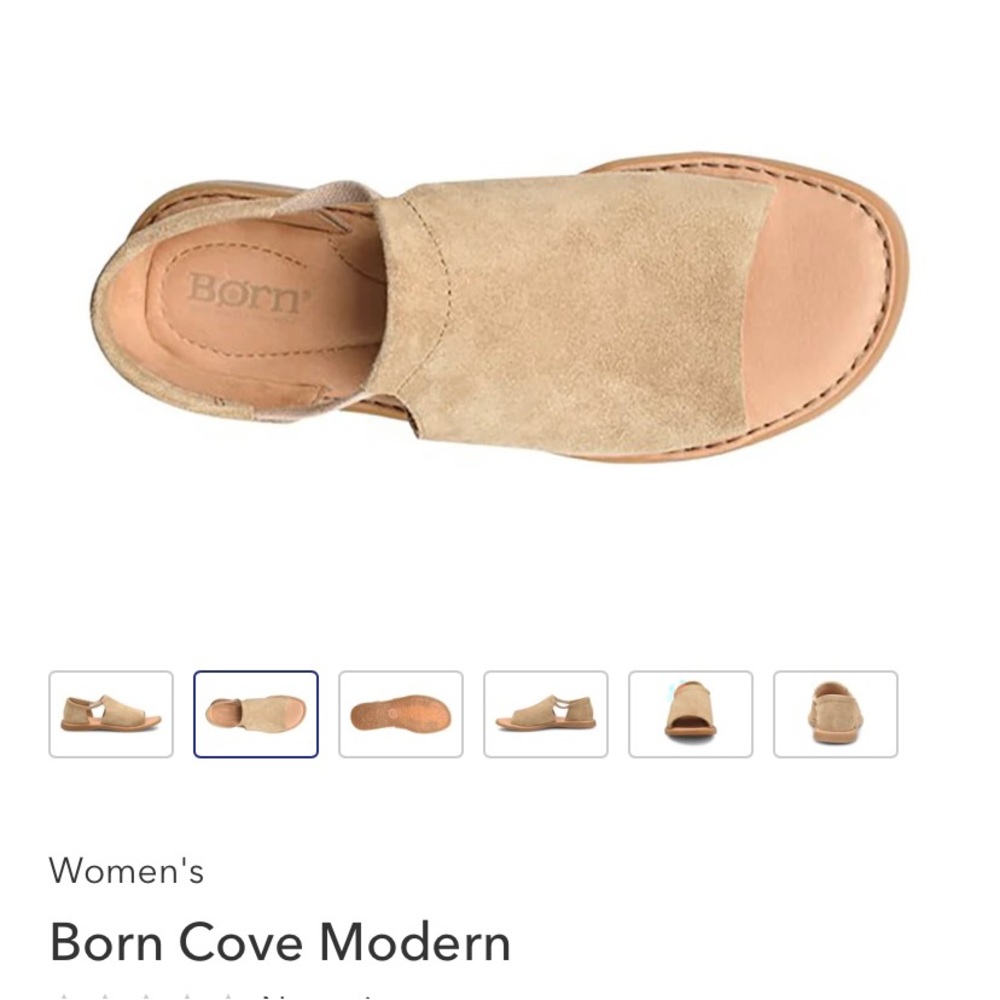 COVE MODERN Camel Used Leather Open Toe Flats - Picture 2 of 6